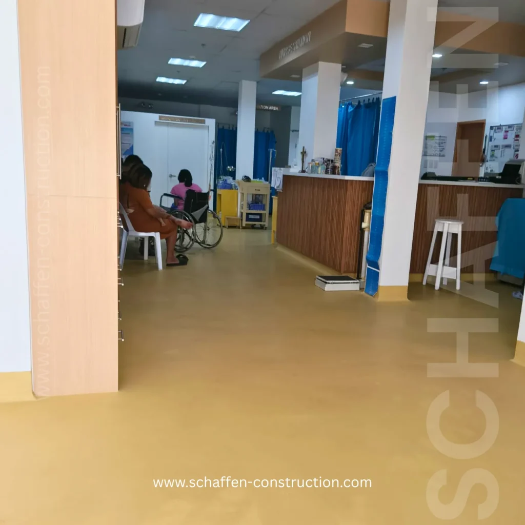 PU mortar flooring for a medical facility in Davao City