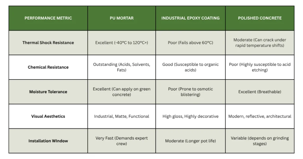 2026-comparison-chart-PU-mortar-vs-industrial-epoxy-vs-polished-concrete