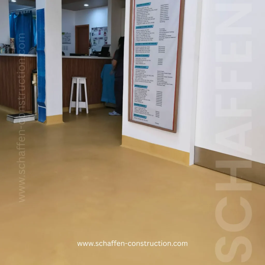 PU mortar flooring for a medical facility in Davao City